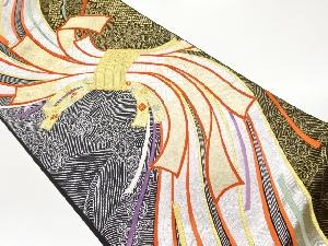 束ね熨斗に花唐草模様織出し袋帯